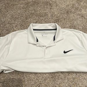 Nike Dri-Fit White Large Tennis Polo